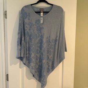NWT Chico's Satin Sky Knit Poncho
